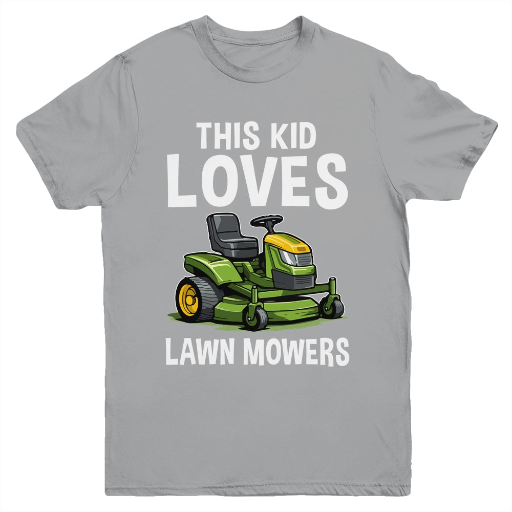 The Kid Loves Lawn Mowers Proud Gardener Mowing Boy Youth Shirt | teecentury