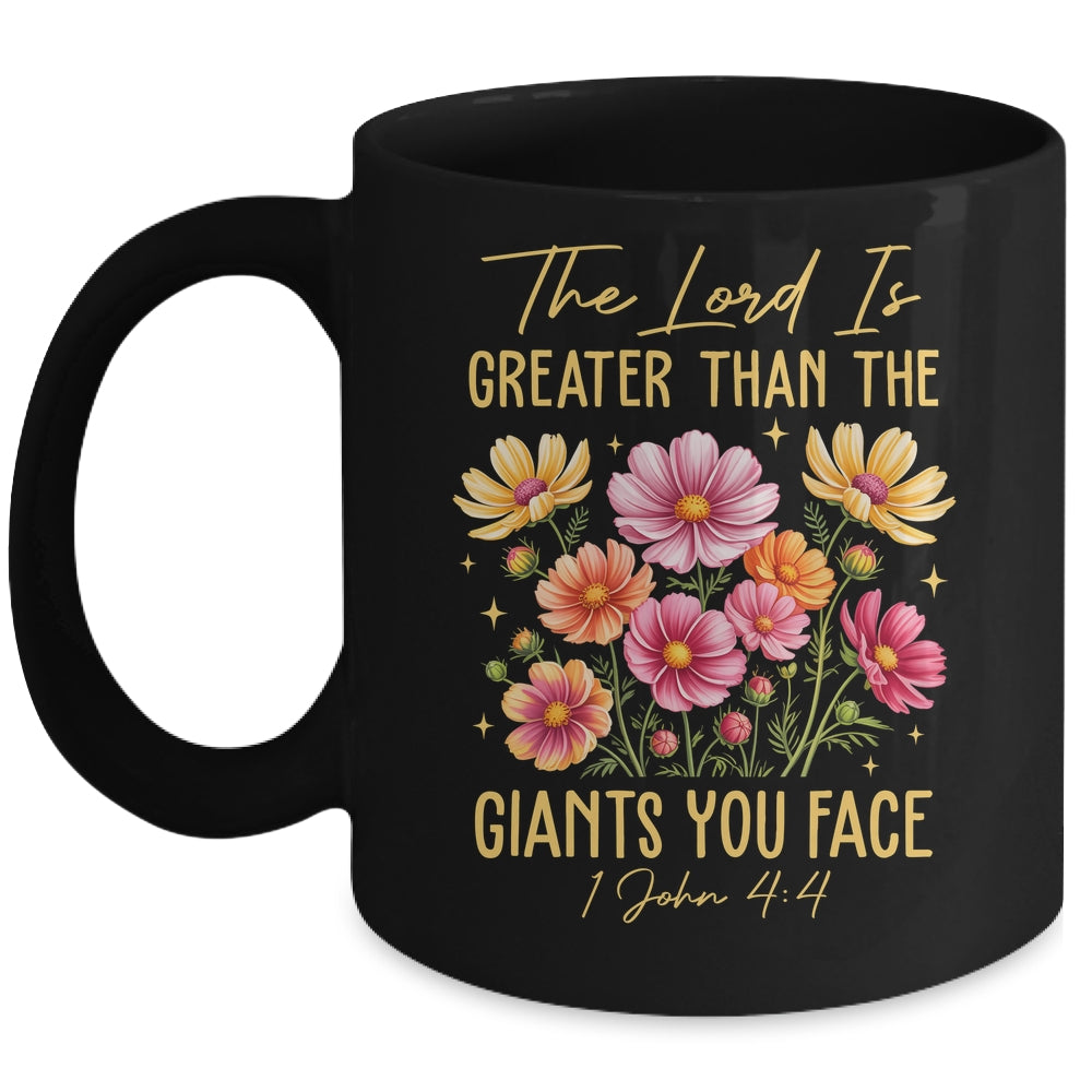 The Lord Is Greater Floral Christian Faith Bible Verse Women Mug | teecentury