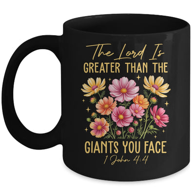 The Lord Is Greater Floral Christian Faith Bible Verse Women Mug | teecentury