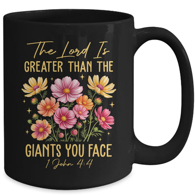 The Lord Is Greater Floral Christian Faith Bible Verse Women Mug | teecentury