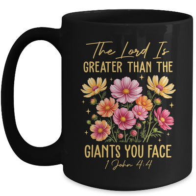 The Lord Is Greater Floral Christian Faith Bible Verse Women Mug | teecentury