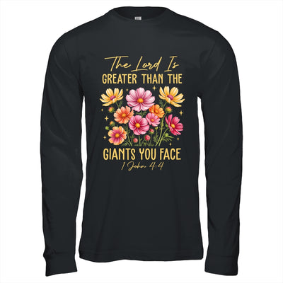 The Lord Is Greater Floral Christian Faith Bible Verse Women Shirt & Hoodie | teecentury