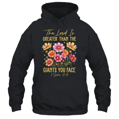 The Lord Is Greater Floral Christian Faith Bible Verse Women Shirt & Hoodie | teecentury