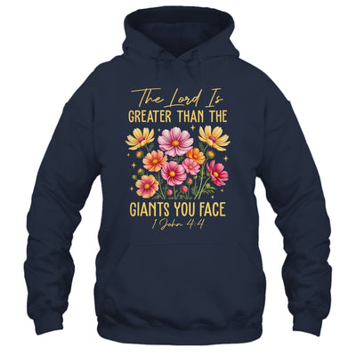 The Lord Is Greater Floral Christian Faith Bible Verse Women Shirt & Hoodie | teecentury
