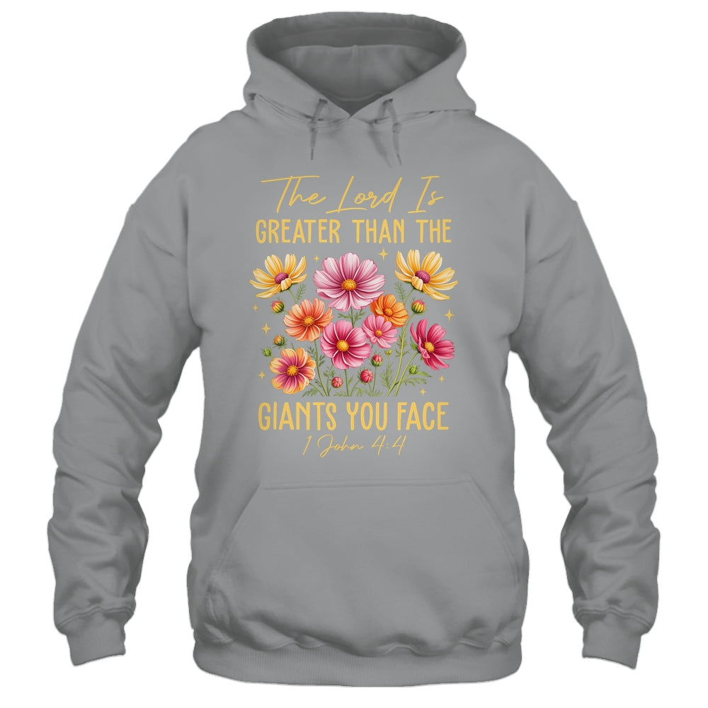 The Lord Is Greater Floral Christian Faith Bible Verse Women Shirt & Hoodie | teecentury