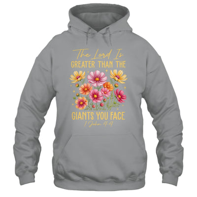 The Lord Is Greater Floral Christian Faith Bible Verse Women Shirt & Hoodie | teecentury