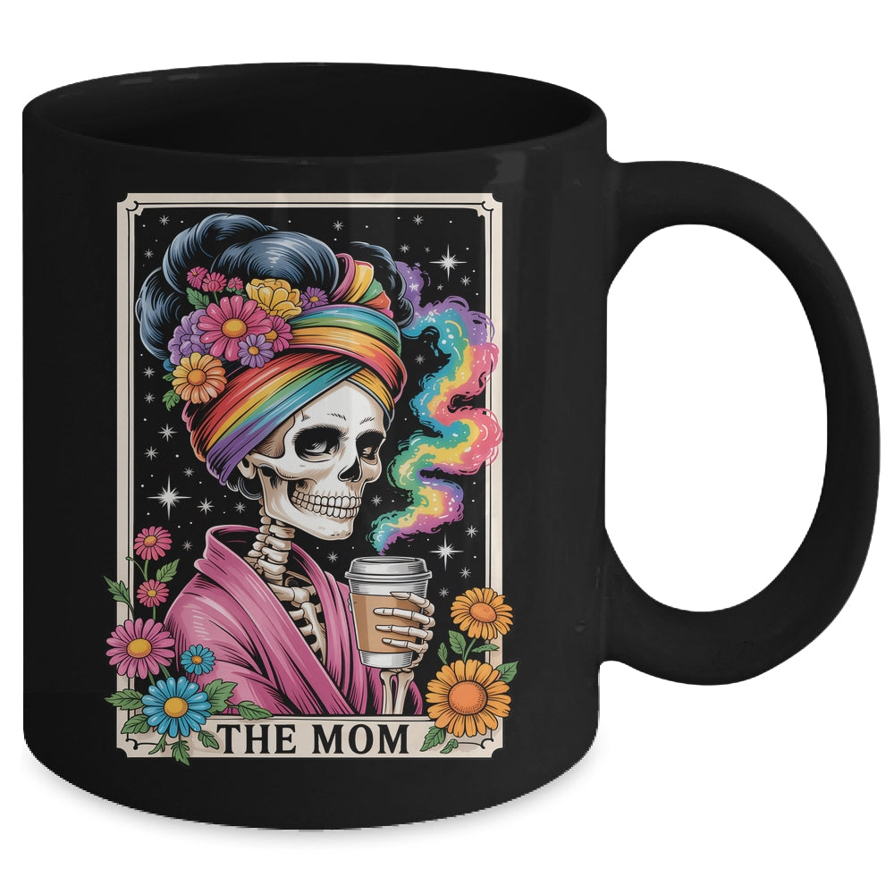 The Mom Funny Tarot Card Women Messy Bun Coffee Mommy Mama Mug | teecentury