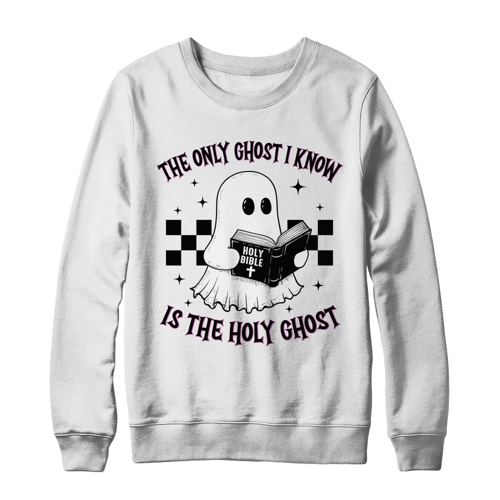 The Only Ghost I Know Is The Holy Ghost Funny Boo Bible Shirt & Sweatshirt | teecentury