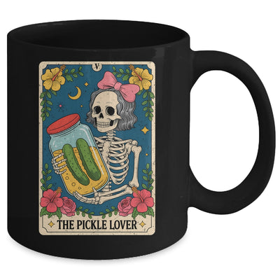 The Pickle Lover Pickles Tarot Card Messy Bun Skeleton Mug | teecentury