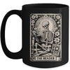 The Reader Tarot Card Funny Book Lover Skeleton Reading Book Mug | teecentury