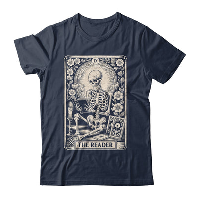 The Reader Tarot Card Funny Book Lover Skeleton Reading Book Shirt & Hoodie | teecentury