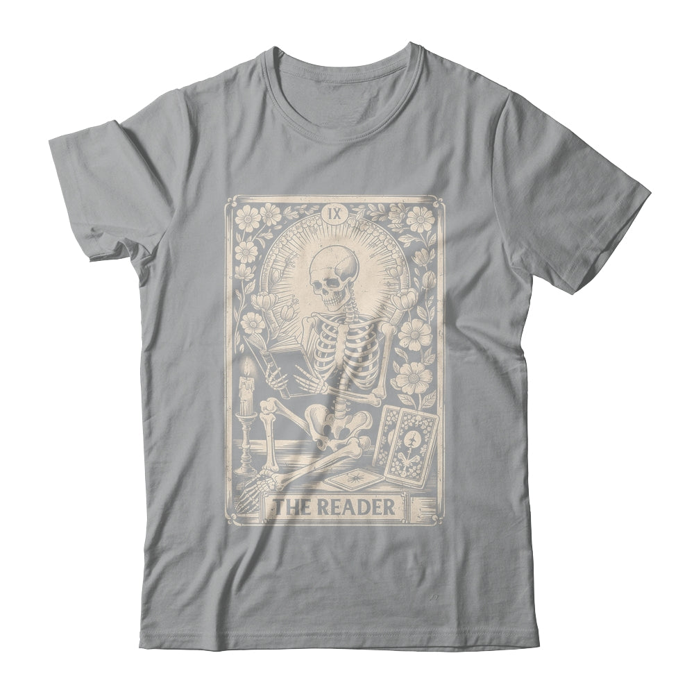 The Reader Tarot Card Funny Book Lover Skeleton Reading Book Shirt & Hoodie | teecentury