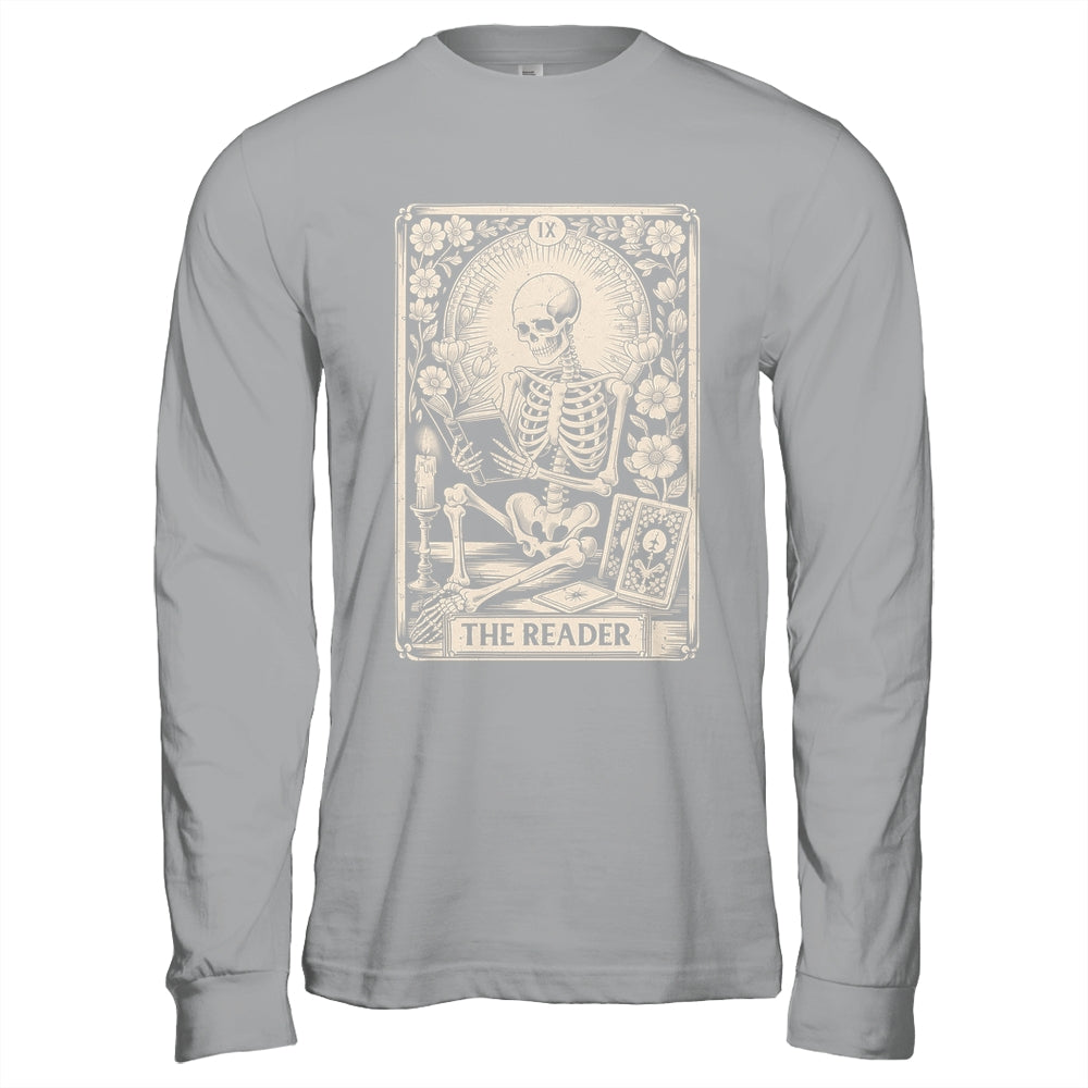 The Reader Tarot Card Funny Book Lover Skeleton Reading Book Shirt & Hoodie | teecentury