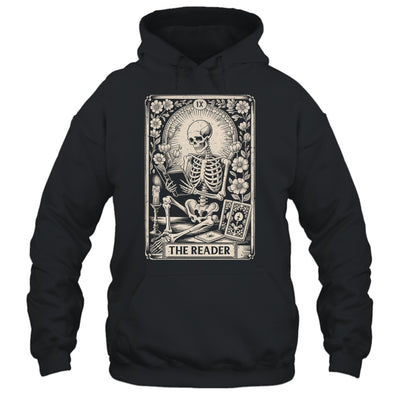 The Reader Tarot Card Funny Book Lover Skeleton Reading Book Shirt & Hoodie | teecentury