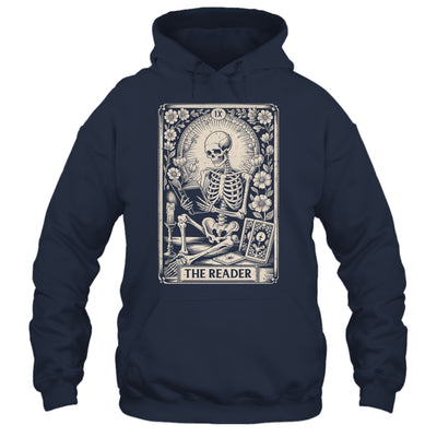 The Reader Tarot Card Funny Book Lover Skeleton Reading Book Shirt & Hoodie | teecentury
