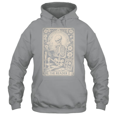 The Reader Tarot Card Funny Book Lover Skeleton Reading Book Shirt & Hoodie | teecentury