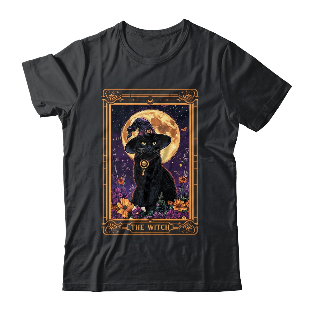 The Witch Cat Tarot Card Halloween Season Vintage Gothic Shirt & Sweatshirt | teecentury