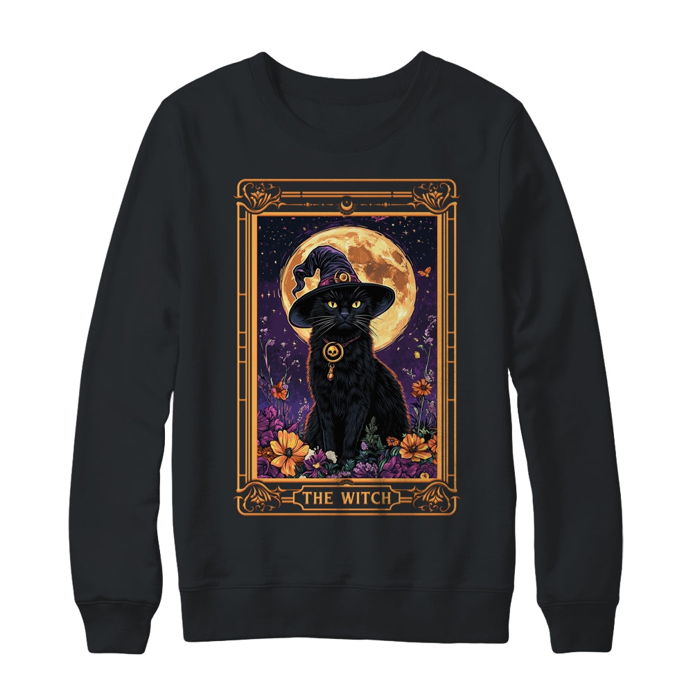 The Witch Cat Tarot Card Halloween Season Vintage Gothic Shirt & Sweatshirt | teecentury