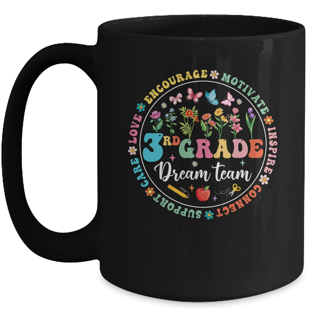 Third Grade Dream Team Back To School Teacher Flower Mug | teecentury