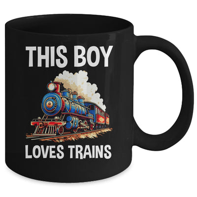 This Boy Loves Trains Railroad Lover For Boy Men Mug | teecentury