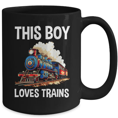 This Boy Loves Trains Railroad Lover For Boy Men Mug | teecentury