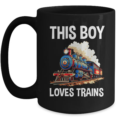 This Boy Loves Trains Railroad Lover For Boy Men Mug | teecentury