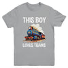 This Boy Loves Trains Railroad Lover For Boy Men Youth Shirt | teecentury