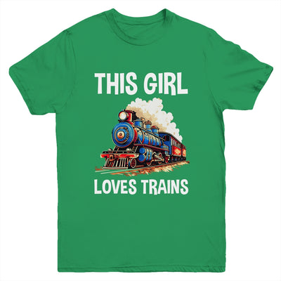 This Girl Loves Trains Railroad Lover For Girl Women Youth Shirt | teecentury