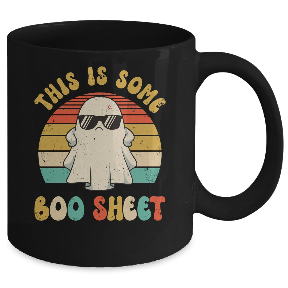 This Is Boo Sheet Halloween Ghost Costume Retro Groovy Mug | teecentury