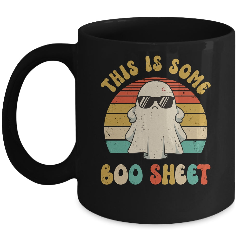 This Is Boo Sheet Halloween Ghost Costume Retro Groovy Mug | teecentury