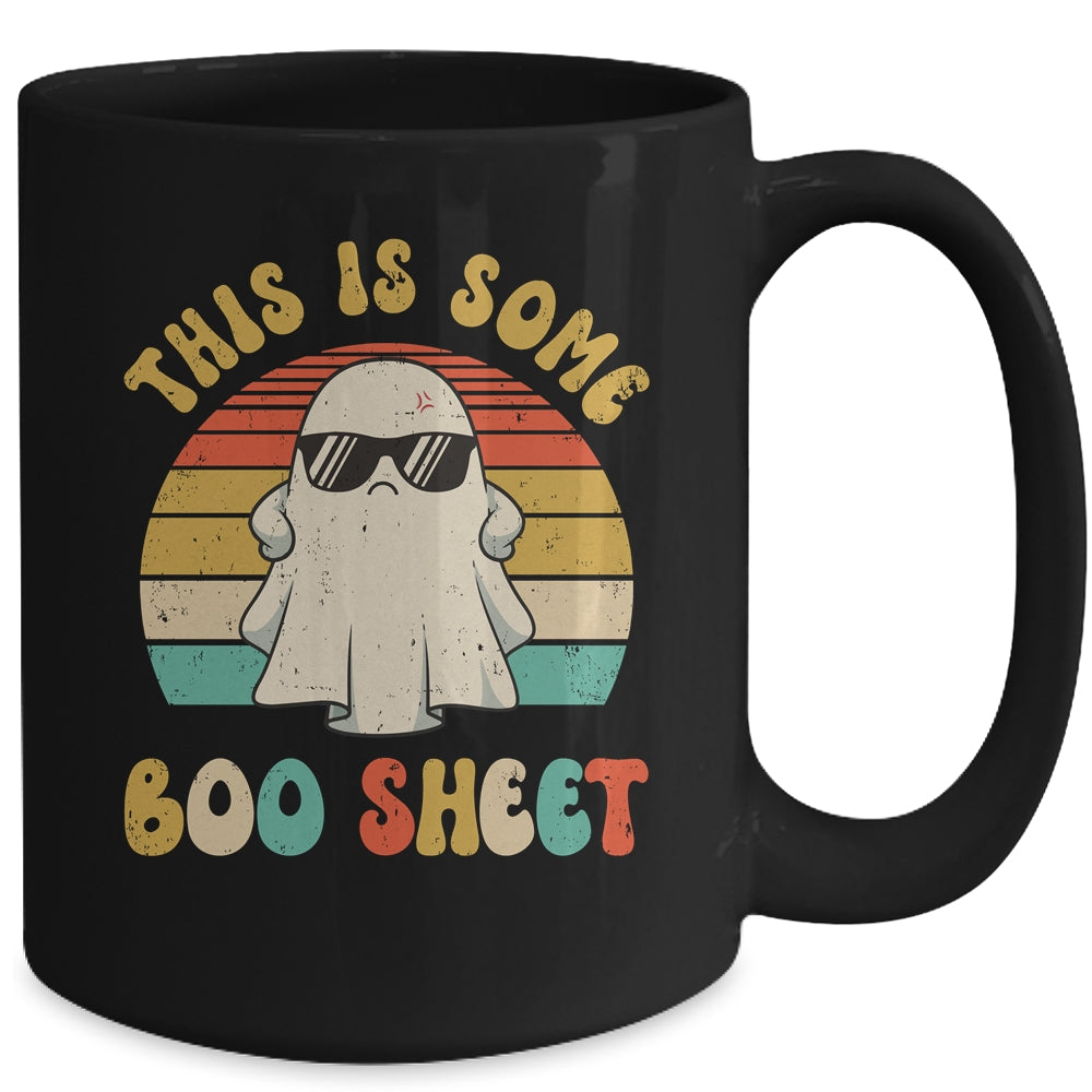 This Is Boo Sheet Halloween Ghost Costume Retro Groovy Mug | teecentury