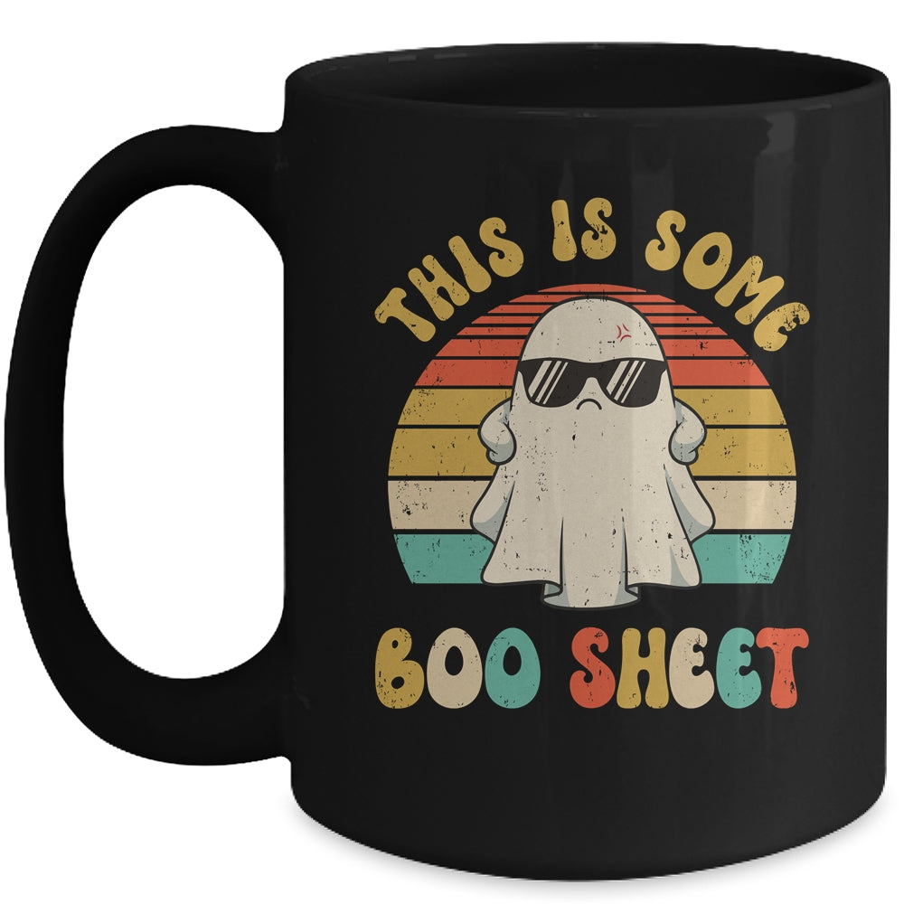 This Is Boo Sheet Halloween Ghost Costume Retro Groovy Mug | teecentury