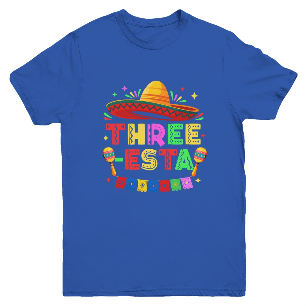 Three-Esta Fiesta Sombrero 3rd Birthday Mexican Outfit Youth Shirt | teecentury