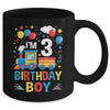 Three 3yr 3rd Kids Boys Girls Train Birthday Boy 3 Years Old Mug | teecentury