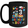 Three 3yr 3rd Kids Boys Girls Train Birthday Boy 3 Years Old Mug | teecentury