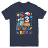 Three 3yr 3rd Kids Boys Girls Train Birthday Boy 3 Years Old Youth Shirt | teecentury