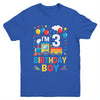 Three 3yr 3rd Kids Boys Girls Train Birthday Boy 3 Years Old Youth Shirt | teecentury