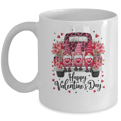 Three Gnomes And Leopard Truck Happy Valentine's Day Mug | teecentury
