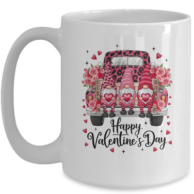 Three Gnomes And Leopard Truck Happy Valentine's Day Mug | teecentury