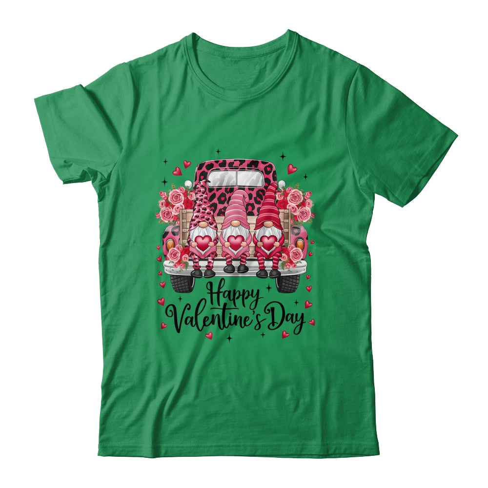 Three Gnomes And Leopard Truck Happy Valentine's Day Shirt & Sweatshirt | teecentury