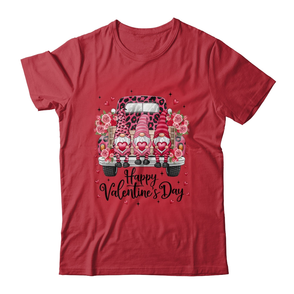Three Gnomes And Leopard Truck Happy Valentine's Day Shirt & Sweatshirt | teecentury