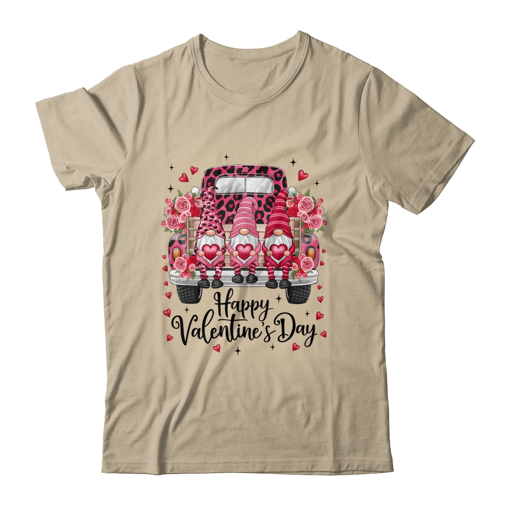 Three Gnomes And Leopard Truck Happy Valentine's Day Shirt & Sweatshirt | teecentury