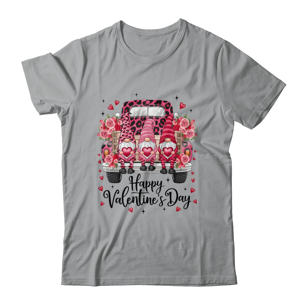 Three Gnomes And Leopard Truck Happy Valentine's Day Shirt & Sweatshirt | teecentury