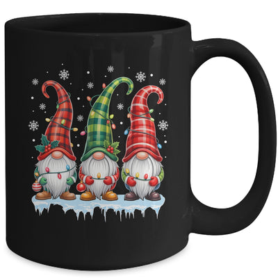Three Gnomes Men Women Buffalo Plaid Red Christmas Mug | teecentury