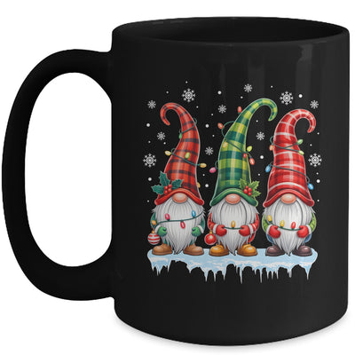Three Gnomes Men Women Buffalo Plaid Red Christmas Mug | teecentury