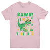 Three Rawr Birthday Boy Party T-Rex Dinosaur 3 Years Old Youth Shirt | teecentury