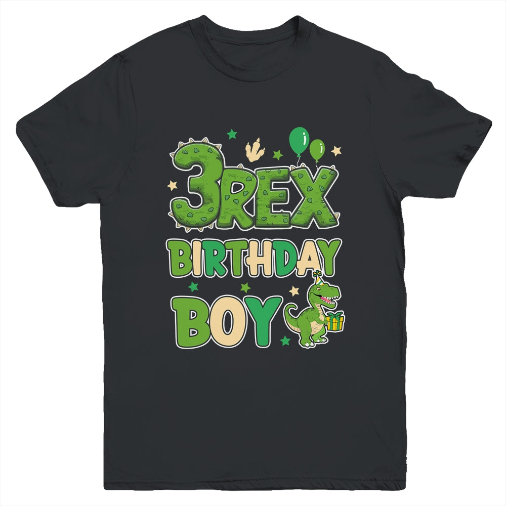 Three Rex 3rd Birthday Boy Third T-Rex Dinosaur 3 Year Old Youth Shirt | teecentury