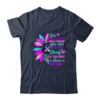 Thyroid Cancer Awareness Strong Warrior Ribbon Sunflower Shirt & Hoodie | teecentury