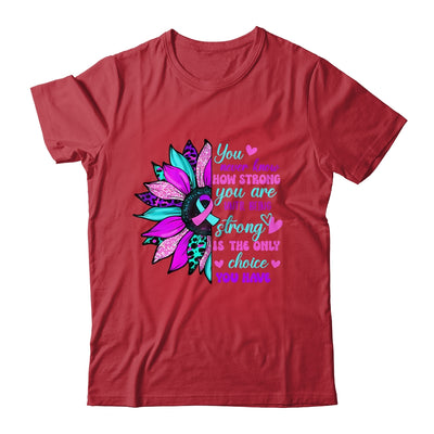 Thyroid Cancer Awareness Strong Warrior Ribbon Sunflower Shirt & Hoodie | teecentury
