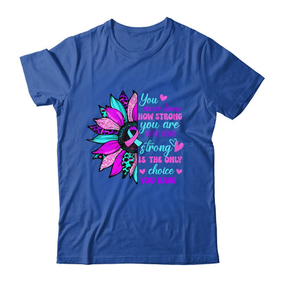 Thyroid Cancer Awareness Strong Warrior Ribbon Sunflower Shirt & Hoodie | teecentury